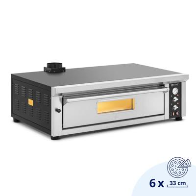 Elektrische Pizzaoven - 6 x 33 cm - 1 kamer - 6600 W - 400 V - vuurvaste steen - Royal Catering