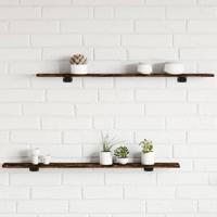 Wandschappen 4 st 100x10x1,5 cm bewerkt hout gerookt eikenkleur