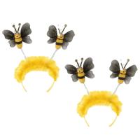 Widmann Verkleed diadeem bij - 4x - volwassenen - bijen haarband - verkleedaccessoires