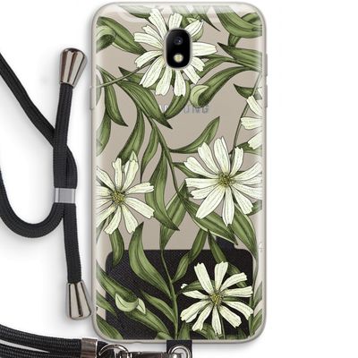 Wit bloemenpatroon: Samsung Galaxy J7 (2017) Transparant Hoesje met koord