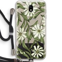 Wit bloemenpatroon: Samsung Galaxy J7 (2017) Transparant Hoesje met koord