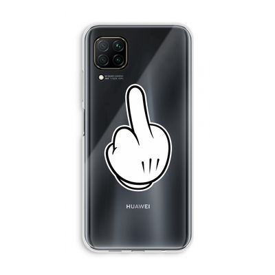 Middle finger white: Huawei P40 Lite Transparant Hoesje