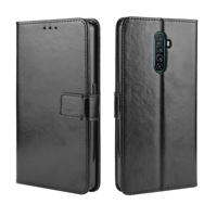 Voor oppo Reno ACE retro Crazy Horse textuur horizontale Flip lederen draagtas met houder & kaartsleuven & fotolijstjes (zwart)