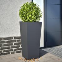 Plantenbakken 2 st 35x35x75 cm staal antracietkleurig