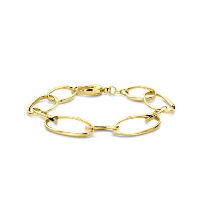 14k Gouden Schakelarmband 15 mm - 19,5 cm met Karabijnsluiting