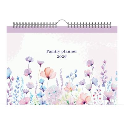 Familiekal 26 lannoo flowers watercol 7d/1p lila
