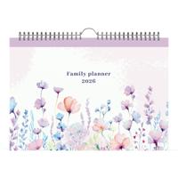 Familiekal 26 lannoo flowers watercol 7d/1p lila