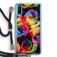 Neon bloemen: Huawei P30 Lite Transparant Hoesje met koord