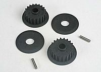 Pulleys, 20-groove (middle) (2)/flanges (2)/ axle pins (2) - thumbnail