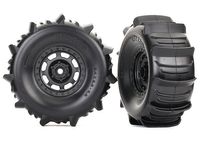 Tires and wheels, assembled, (Desert Racer wheels, paddle tires, foam inserts) (2) (TRX-8475)