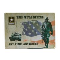 US Army Decoratie wandbord/muurplaatje - metaal - We Will defend - 32 x 41 cm - mancave US Army Decoratie wandbord/muurplaatje - metaal - We Will defend - 32 x 41 cm - mancave