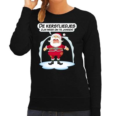 Foute Kersttrui - sweater - kerstliedjes zijn weer om te janken - Hekel aan - zwart - dames