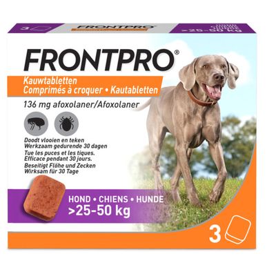Frontpro kauwtablet Hond Xlarge 3 kauwtabletten 25-50kg