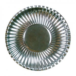 30x Platte kartonnen bordjes metallic zilver 23 cm