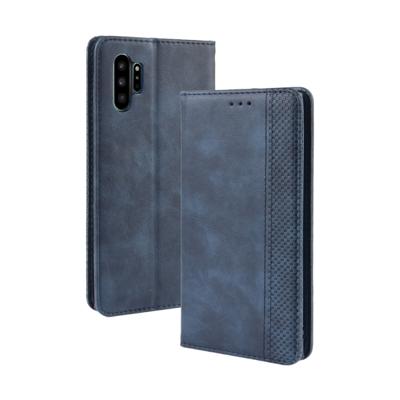 Magnetische Buckle retro Crazy Horse textuur horizontale Flip lederen case voor Galaxy Note10 Pro met houder & kaartsleuven & fotolijstjes (blauw)