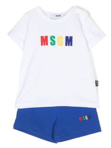 MSGM Kids trousseau de naissance à logo imprimé - Blanc