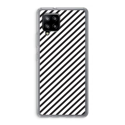 Strepen zwart-wit: Samsung Galaxy A42 5G Transparant Hoesje