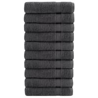 VidaXL Handdoeken solund 10 st 600 g/m² 50x100 cm antracietkleur