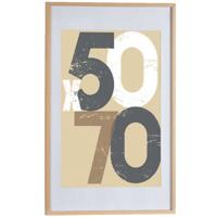 Houten fotolijst - bruin - 60 x 90 cm - fotolijstje - met passe-partout - decoratie