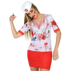 Horror zuster shirt verkleedoutfit M/L (38-40)  -