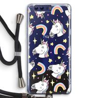 Rainbow Unicorn: Honor 9 Transparant Hoesje met koord