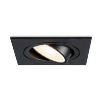 Mallorca LED inbouwspot - IP20 - Kantelbaar - 4 Watt 345 Lumen - 4000K Neutraal wit - GU10 - Dimbaar - Vierkant - Voor binnen - Zwart