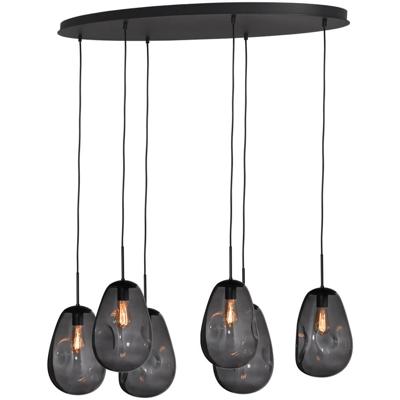 Masterlight HanglampLava Oval 6x smoke glas Ø 22,5cm - 2764-05-130-50-60560