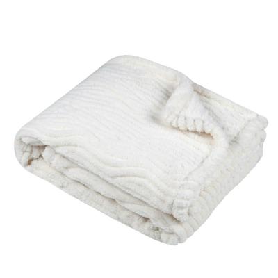 Stof Textiles Plaid/bankdeken/bedsprei Columbia - ivoor wit - 180 x 220 cm - 2 persoons