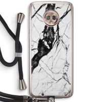 Witte marmer 2: Motorola Moto G6 Transparant Hoesje met koord