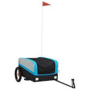 vidaXL Fietstrailer 30 kg ijzer zwart en blauw