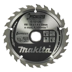 Makita Cirkelzaagblad voor Hout | Efficut | Ø 136mm Asgat 20mm 25T - E-12120