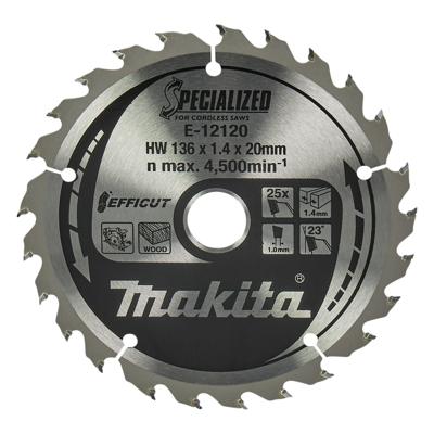 Makita Cirkelzaagblad voor Hout | Efficut | Ø 136mm Asgat 20mm 25T - E-12120