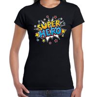 Super hero cadeau t-shirt zwart voor dames - thumbnail