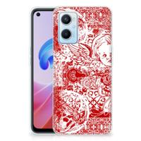 Silicone Back Case OPPO A96 | OPPO A76 Angel Skull Rood Silicone Back Case OPPO A96 | OPPO A76 Angel Skull Rood