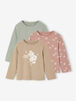 Set van 3 BASICS meisjesshirts met lange mouwen groengrijs Set van 3 BASICS meisjesshirts met lange mouwen groengrijs
