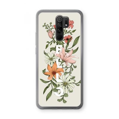 Hello bloemen: Xiaomi Redmi 9 Transparant Hoesje