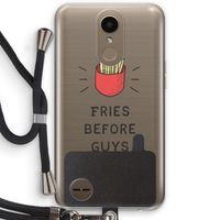 Fries before guys: LG K10 (2017) Transparant Hoesje met koord