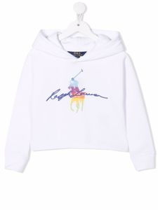 POLO RALPH LAUREN KIDS hoodie crop à logo Polo Pony - Blanc