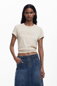 T-shirt met logo en studs - WHITE - S