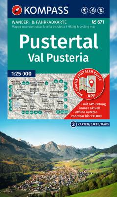 Wandelkaart 671 Pustertal, Val Pusteria (3 Karten) | Kompass