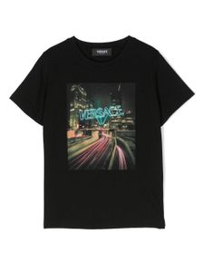 Versace Kids t-shirt Blinding Lights en coton - Noir