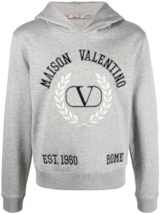 Valentino Garavani hoodie à logo VLogo brodé - Gris