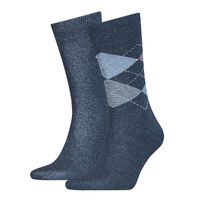 Tommy Hilfiger 2-pack sokken ruitjes - jeans blauw