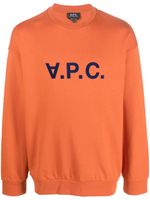 A.P.C. sweat Eliot en coton à logo floqué - Orange