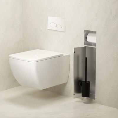 Toiletrol- en borstelhouder Xellanz Rocko | Inbouw | Betegelbaar | Messing | Rvs