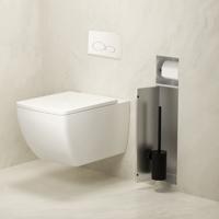 Toiletrol- en borstelhouder Xellanz Rocko | Inbouw | Betegelbaar | Messing | Rvs