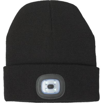 Benson Wintermuts met LED lamp - beanie - zwart - voor volwassenen