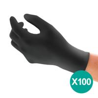 Ansell MICROFLEX 93-852 Nitril wegwerphandschoenen (100x) zwart - latex/poedervrij maat 7/S