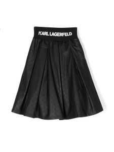 Karl Lagerfeld Kids jupe plissée à logo embossé - Noir