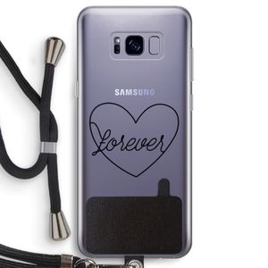 Forever heart black: Samsung Galaxy S8 Transparant Hoesje met koord